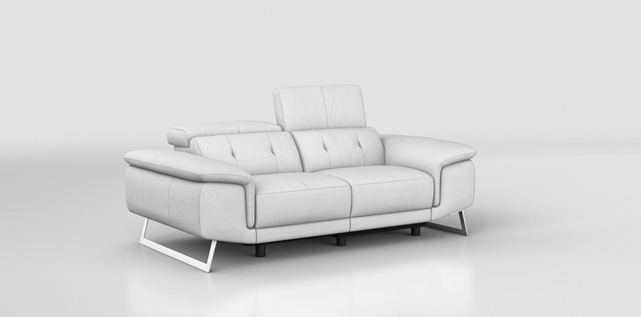 Carasco - 2 seater sofa with 2 electric recliners Metal leg